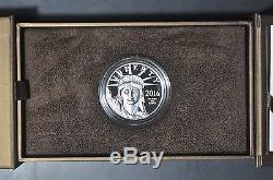 2016 W 1 oz. $100 Proof Platinum American Eagle in original Mint box + COA