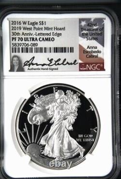 2016 W Proof Silver Eagle Ngc Pf70 Anna Cabral From 2019 West Point Mint Hoard