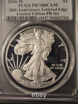 2016 W Proof Silver Eagle Pcgs Pr70 Fs From Limited Edition Set 30th Anniversary