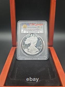 2016 West Point Silver Eagle 30th Anniversary M. Reagan Signed Pr69dcam