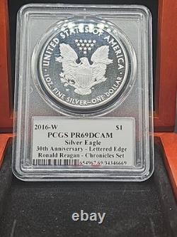 2016 West Point Silver Eagle 30th Anniversary M. Reagan Signed Pr69dcam