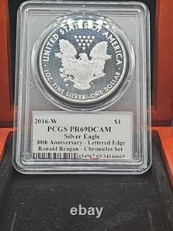 2016 West Point Silver Eagle 30th Anniversary M. Reagan Signed Pr69dcam