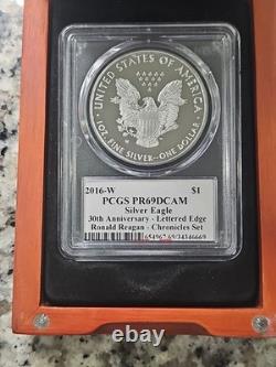 2016 West Point Silver Eagle 30th Anniversary M. Reagan Signed Pr69dcam