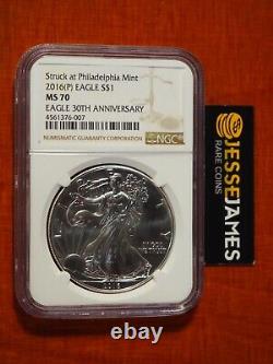 2016 (p) Silver Eagle Ngc Ms70 Struck At Philadelphia Mint Classic Brown Label