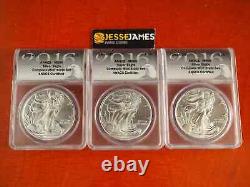 2016 (s) (p) (w) Silver Eagle Anacs Ms69 Struck At Philadelphia & Sf & Wp Set