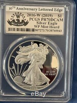 2016-w (2019) Silver Eagle, Pr70dcam, Wp Mint Hoard, Shanley Signed Coa #1 Of 10