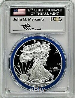 2016-w Mint Engraver Silver Eagle-west Point Mint Hoard-pcgs Pr70-mercanti-flag