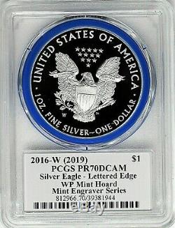 2016-w Mint Engraver Silver Eagle-west Point Mint Hoard-pcgs Pr70-mercanti-flag