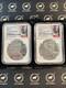 2017 & 2025 American Silver Eagle 2 X 1 Oz Silver Ngc Ms70 Trump Inauguration Ed