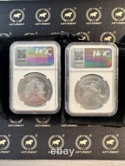 2017 & 2025 American Silver Eagle 2 x 1 oz Silver NGC MS70 Trump Inauguration Ed