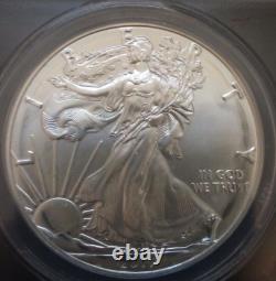 2017 American $1 Silver Eagle ANACS Mint Error Struck Through Grease RARE