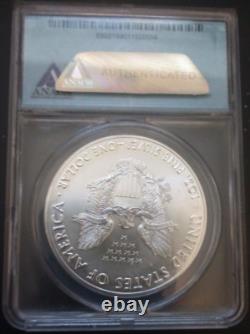 2017 American $1 Silver Eagle ANACS Mint Error Struck Through Grease RARE