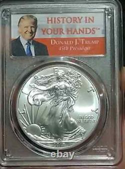 2017 Donald J Trump Silver Eagle $1 First Day Of Issue #1 Of 2000! PCGS MS69