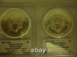 2017-(P) American Silver Eagle MS70 MERCANTI Mint Engraver Series PCGS