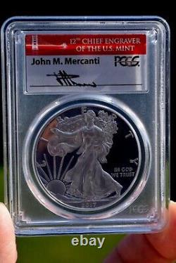 2017-S Silver Eagle $1 PCGS PR70 DCAM FDOI Mercanti Limited Edition Proof Set