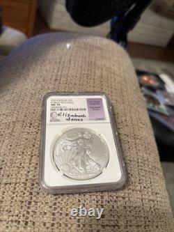 2017 Silver Eagle NGC MS70 First Day of Issue Elizabeth Jones Signed Label