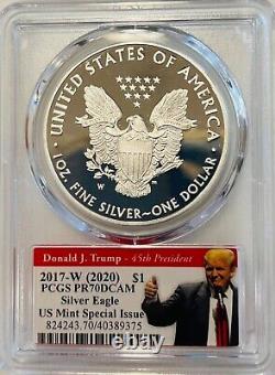 2017-W (2020) Silver Eagle $1 U. S. MINT SPECIAL ISSUE PCGS PR70 TRUMP
