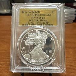 2017 W (2020) Silver Eagle West Point Hoard Pcgs Pr70dcam Gold Foil Label Sealed