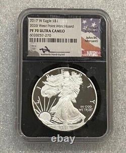 2017 W 2020 West Point Mint Hoard Proof Silver Eagle NGC PF70 Mercanti Signed