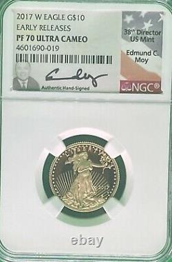 2017-W American Gold Eagle Set NGC PF70 EARLY RELEASE US Mint Dir. Ed Moy Signed