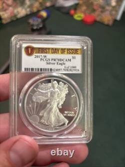 2017 W American Silver Eagle PROOF PCGS PR70 DCAM? FIRST DAY OF ISSUE