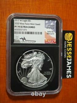 2017 W Proof Silver Eagle Ngc Pf70 Mercanti' 2020 West Point Mint Hoard' Black