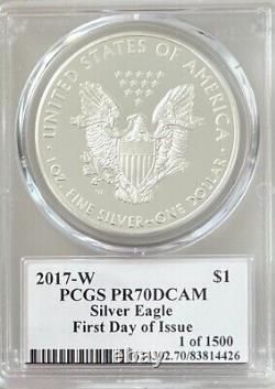 2017-W SILVER EAGLE PCGS PR70DCAM First Day of Issue Mercanti Signature