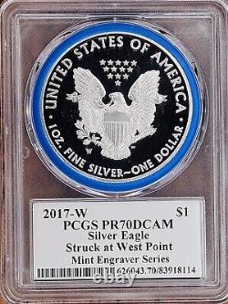 2017-W Silver Eagle PCGS PR70 Mint Engravers Series Mercanti POP 117 B-4