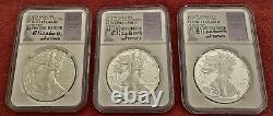 2017-w Silv Eagle 9-proof Set Ngc Pf70 Uc Fdi Mercanti/jones/moy Location Labels