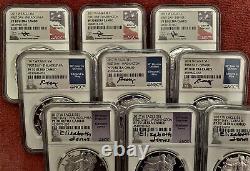 2017-w Silv Eagle 9-proof Set Ngc Pf70 Uc Fdi Mercanti/jones/moy Location Labels