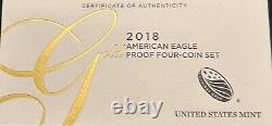 2018W American Eagle Gold Proof Four-Coin Certified Set withU. S. Mint Box & C. O. A