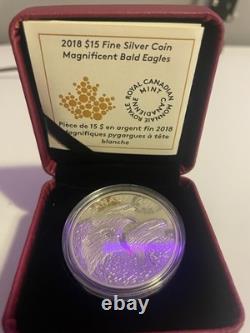 2018 $15 Fine Silver Coin-Magnificent Bald Eagles 166955
