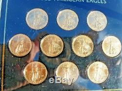 2018 1/10 oz. $5.00 Gold American Eagle Lot of 10 (Ten) Total of 1 Ounce