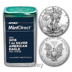 2018 1 oz Silver American Eagles (20-Coin MintDirect Tube) SKU#152628
