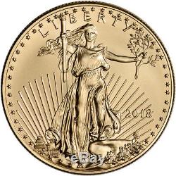 2018 American Gold Eagle (1 oz) $50 BU coin in U. S. Mint Gift Box