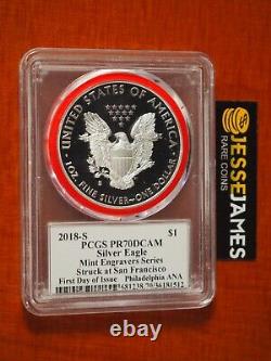 2018 S Proof Silver Eagle Pcgs Pr70 John Mercanti Engraver Series Fdi Philly Ana