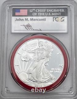 2018-S Silver Eagle PCGS PR70 DCAM Mint Engraver Series Mercati Flag Label