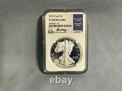 2018w Silver Eagle Ngc Pf70 Ultra Cameo Hand-signed Edmund C. Moy Mint Director