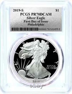 2019 $1 S Proof Silver Eagle Mint locations 3 Coin Set PCGS PR70 DCAM FDOI