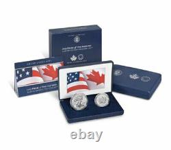 2019 1oz Silver Eagle & Maple Leaf Pride Two Nations 2-Coin US Mint Set SKU58513