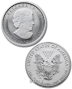 2019 1oz Silver Eagle & Maple Leaf Pride Two Nations 2-Coin US Mint Set SKU58513