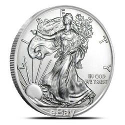 2019 American 1 Oz Silver Eagle Lot of 20 BU Coins in U. S. Mint Tube / Roll