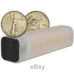 2019 American Gold Eagle 1/10 oz $5 1 Roll Fifty 50 BU Coins in Mint Tube