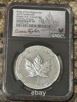 2019 Pride Of Two Nations Silver Eagle Rcm Set Ngc Pf70 Pf70 Mercanti Taylor Fdi