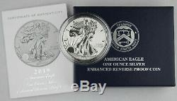 2019 S American Silver Eagle Enhanced Reverse Proof $1 Coin +BOX & COA (SF Mint)