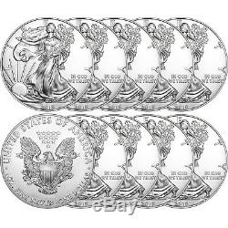 2019 Silver American Eagle BU 10 Piece Lot in Flips