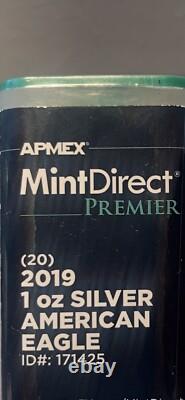 2019 Silver Eagle 20 Coin Tube Mint Direct PREMIRE Please See Item Description