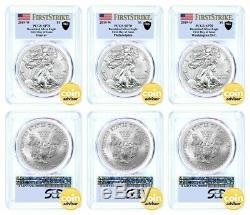 2019 W $1 Burnished Silver Eagle PCGS SP70 First Day of Issue Mint Locations Set
