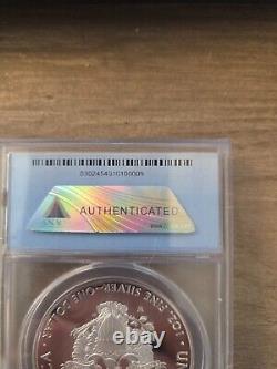 2019 W Proof Silver Eagle Anacs Pr70 Dcam Day One Congratulations Set 009 Of 100