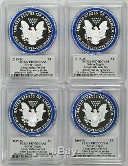 2019 W Silver Eagle Congratulations Set PCGS PR70 FDOI Mercanti Mint Locations